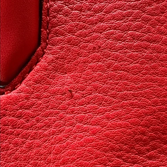 kate spade Red Embossed Leather Satchel with Shoulder Strap - Picture 6 of 6